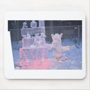 Eisskulptur Sportlicher Künstler Schnitzen Arktisc Mousepad