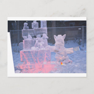 Eisskulptur Sportlicher Künstler Schnitzen Arktisc Postkarte