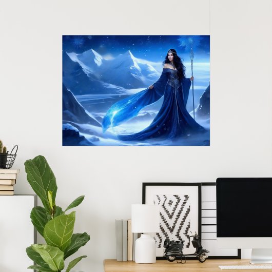 Eissorzerin der Tundra-Schneeflocke Poster (Heimbüro)