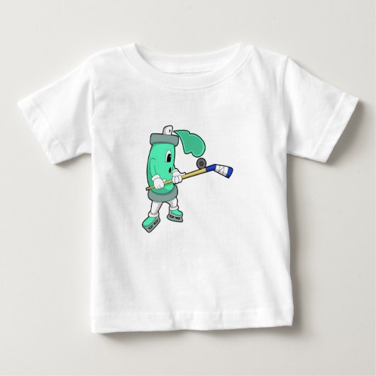 Eisspray bei Eishockey mit Eishockeystick Baby T-shirt (Vorderseite)