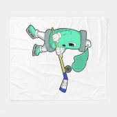 Eisspray bei Eishockey mit Eishockeystick Fleecedecke (Vorderseite (Horizontal))