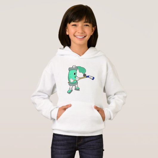 Eisspray bei Eishockey mit Eishockeystick Hoodie (Vorne ganz)