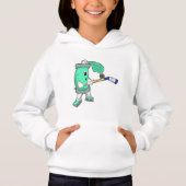 Eisspray bei Eishockey mit Eishockeystick Hoodie (Vorderseite)