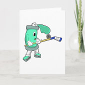 Eisspray bei Eishockey mit Eishockeystick Karte (Vorderseite)