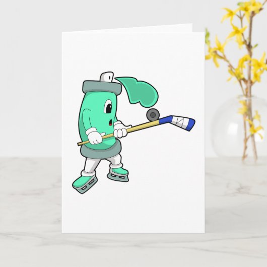 Eisspray bei Eishockey mit Eishockeystick Karte (Gelbe Blume)