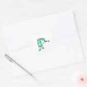 Eisspray bei Eishockey mit Eishockeystick Quadratischer Aufkleber (Umschlag)