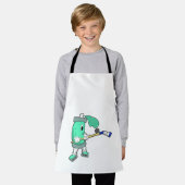 Eisspray bei Eishockey mit Eishockeystick Schürze (Getragen)