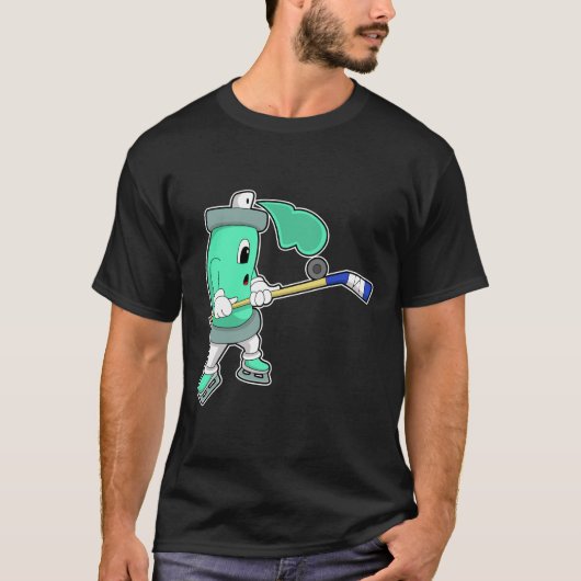 Eisspray bei Eishockey mit Eishockeystick T-Shirt (Vorderseite)