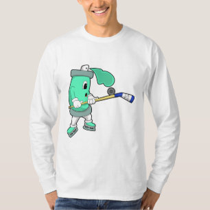 Eisspray bei Eishockey mit Eishockeystick T-Shirt