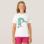 Eisspray bei Eishockey mit Eishockeystick T-Shirt (Vorne ganz)