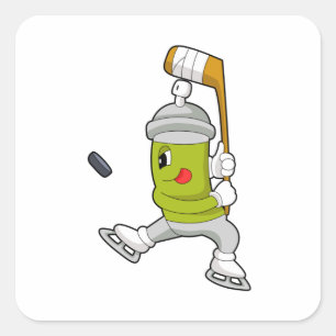 Eisspray Eishockey Eishockey Eishockeystick Quadratischer Aufkleber