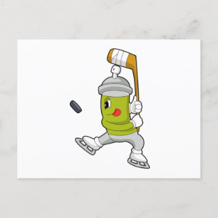 Eisspray Eishockey Eishockeyschläger Postkarte
