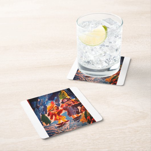 Eisstockspass Rechteckiger Pappuntersetzer (Vor Ort)