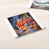 Eisstockspass Rechteckiger Pappuntersetzer (angewinkelt)