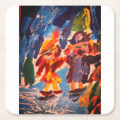 Eisstockspass Rechteckiger Pappuntersetzer (Vorderseite)