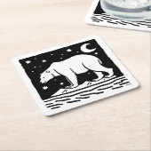 Eissurfpolarbär Rechteckiger Pappuntersetzer (angewinkelt)