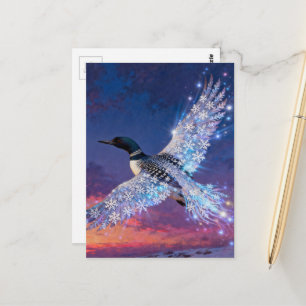 Eistaucher als Phönix aus dem Eis aufsteigend Postkarte