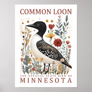 Eistaucher Vogel von Minnesota USA Reise Poster