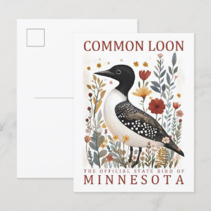 Eistaucher Vogel von Minnesota USA Reise Postkarte