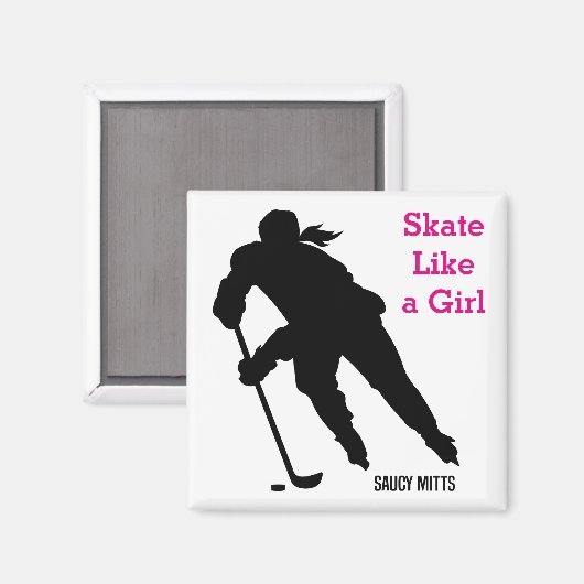 Eistockeyspieler-Skate wie ein Mädchen Magnet (Vorderseite/Rückseite)