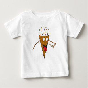 Eistüte, die ein Personen-Baby T leckt Baby T-shirt