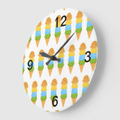 Eistüte farbig große wanduhr (Winkel)