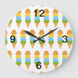 Eistüte farbig große wanduhr