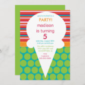 Eistüte-Geburtstags-Einladungs-Tupfen Einladung (Vorne/Hinten)