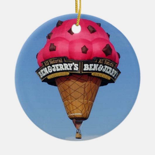 Eistüte-Heißluft-Ballon Keramikornament (Vorne)