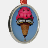Eistüte-Heißluft-Ballon Silbernes Ornament (Rechts)