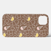 Eistüte-Muster auf Brown Case-Mate iPhone Hülle (Rückseite (Horizontal))