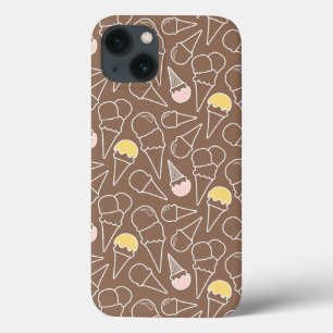 Eistüte-Muster auf Brown iPhone 13 Hülle