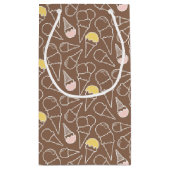 Eistüte-Muster auf Brown Kleine Geschenktüte (Rückseite)