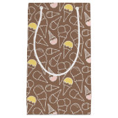 Eistüte-Muster auf Brown Kleine Geschenktüte (Vorderseite)