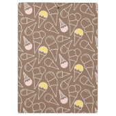 Eistüte-Muster auf Brown Klemmbrett (Rückseite)