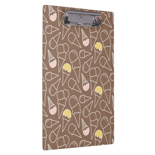 Eistüte-Muster auf Brown Klemmbrett (Rechts)