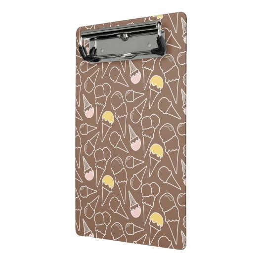 Eistüte-Muster auf Brown Mini Klemmbrett (Gewinkelt2)