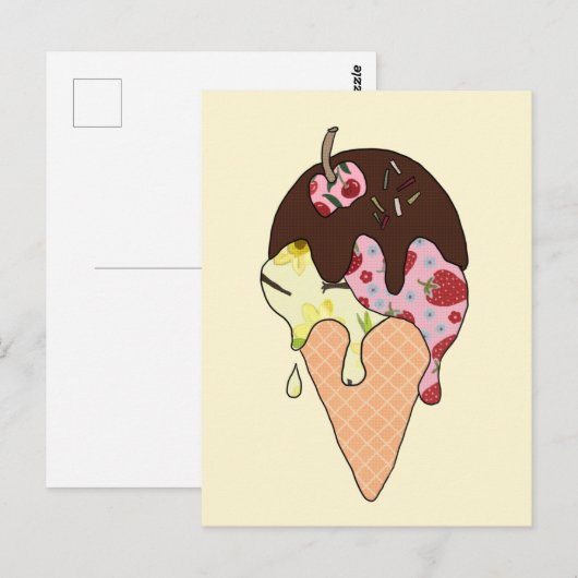 Eistüte Postkarte (Vorne/Hinten)