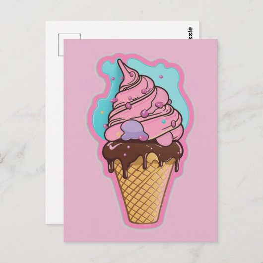 Eistüte Postkarte (Vorne/Hinten)