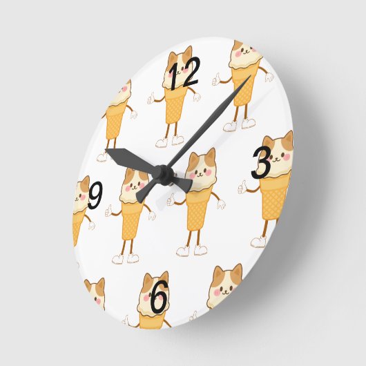 Eistüte Runde Wanduhr (Winkel)