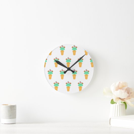 Eistüte Runde Wanduhr (Zuhause)