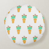 Eistüte Rundes Kissen (Rückseite)