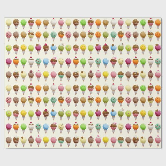 Eistüte würzt Muster Geschenkpapier (Flach)