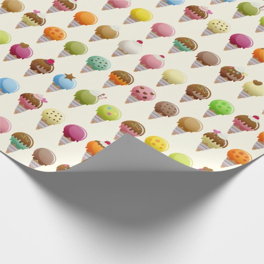 Eistüte würzt Muster Geschenkpapier (Ecke)