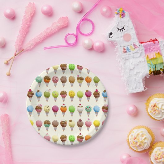 Eistüte würzt Muster Pappteller (Party)