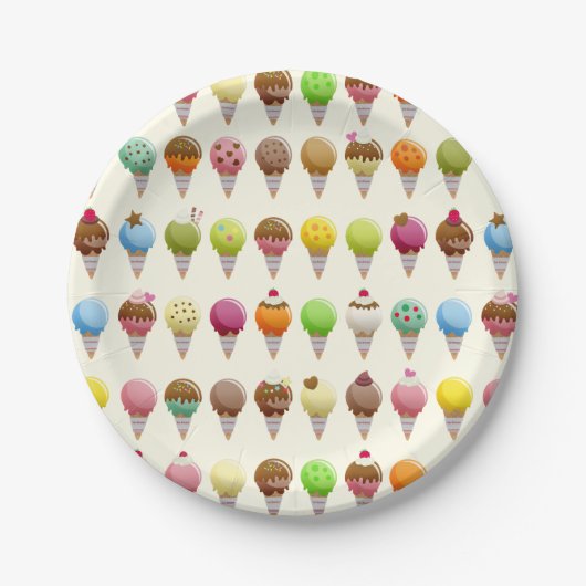 Eistüte würzt Muster Pappteller (Vorderseite)