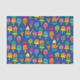 Eistüten auf Blau Seidenpapier