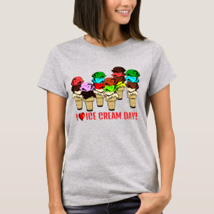 Eistüten für den Tag des Eiscremes T-Shirt