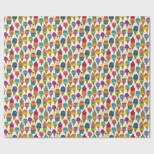 Eistüten Geschenkpapier (Flach)