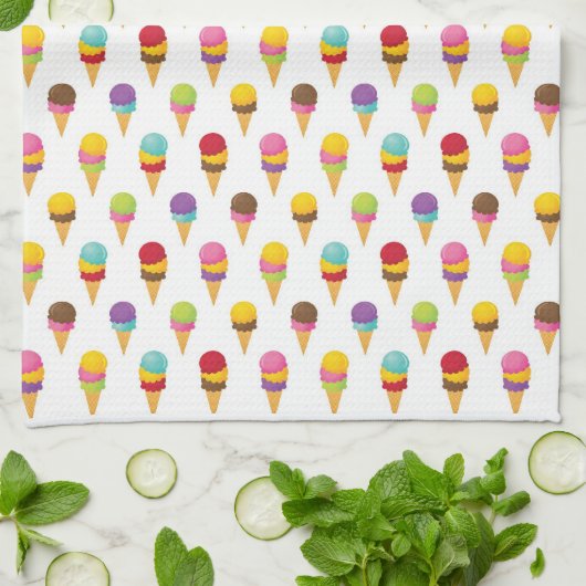 Eistüten Geschirrtuch (Gefaltet)